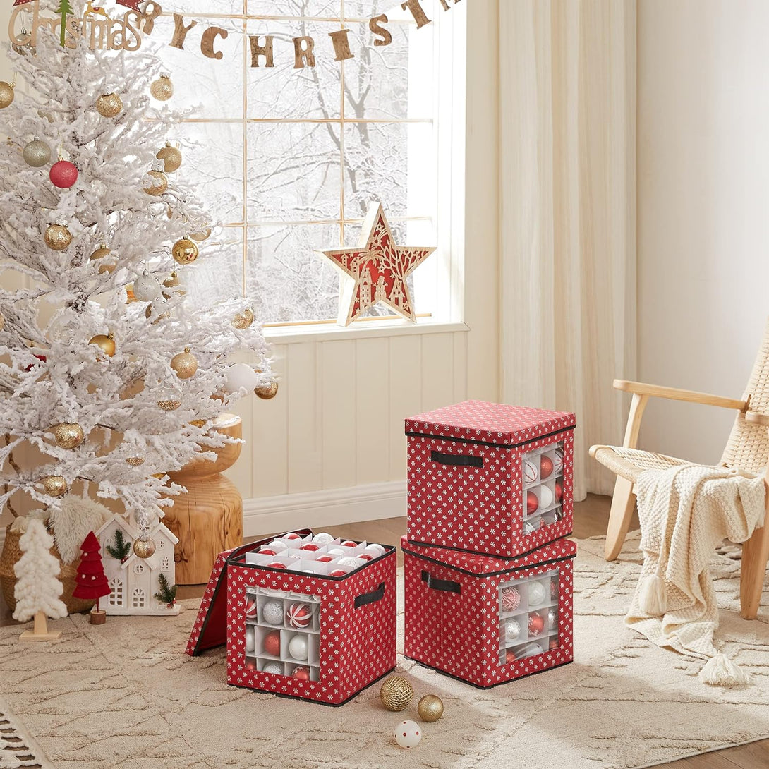 Karácsonyi tárolódobozok, karácsonyi dekorációhoz, piros-VASBÚTOR