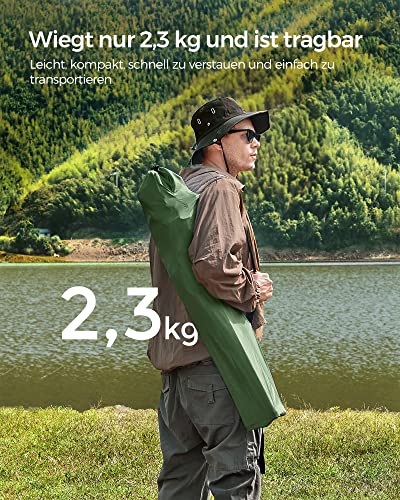 Kempingszékek, 2 db összecsukható kültéri szék karfával és pohártartókkal, zöld-VASBÚTOR