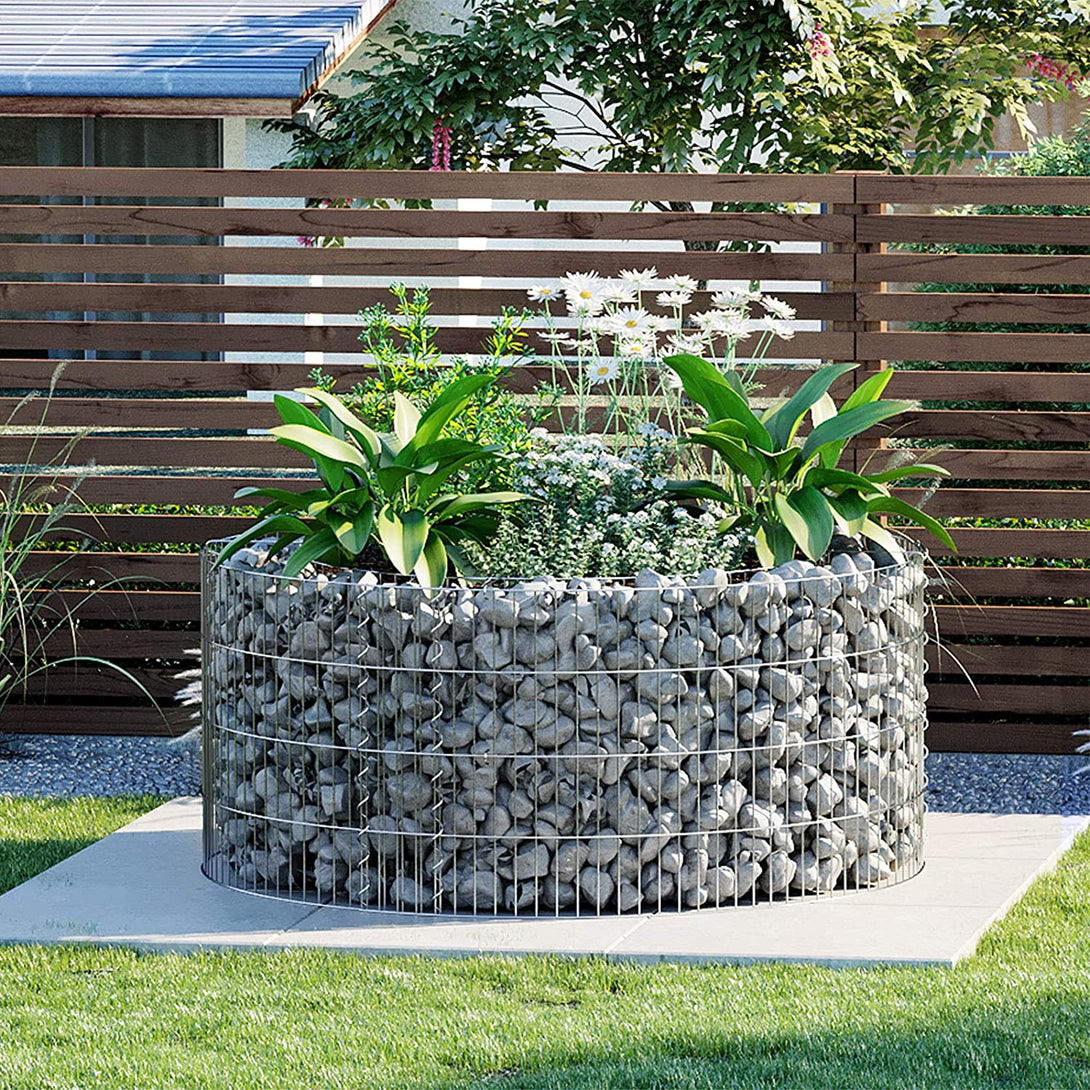 Kerek gabion kő kosár 90 x 40 cm (Ø x H)-VASBÚTOR