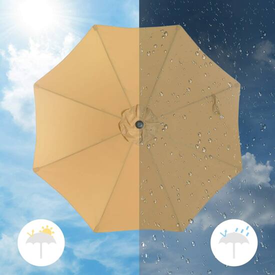 Kerti napernyő, UPF 50+, napernyő, 30°-ban dönthető, 3 m, taupe-VASBÚTOR