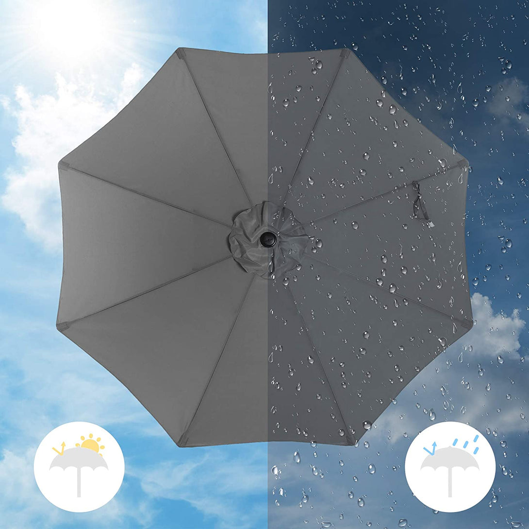 Kerti napernyő, kültéri napernyő 30°-ban dönthető, szürke-VASBÚTOR