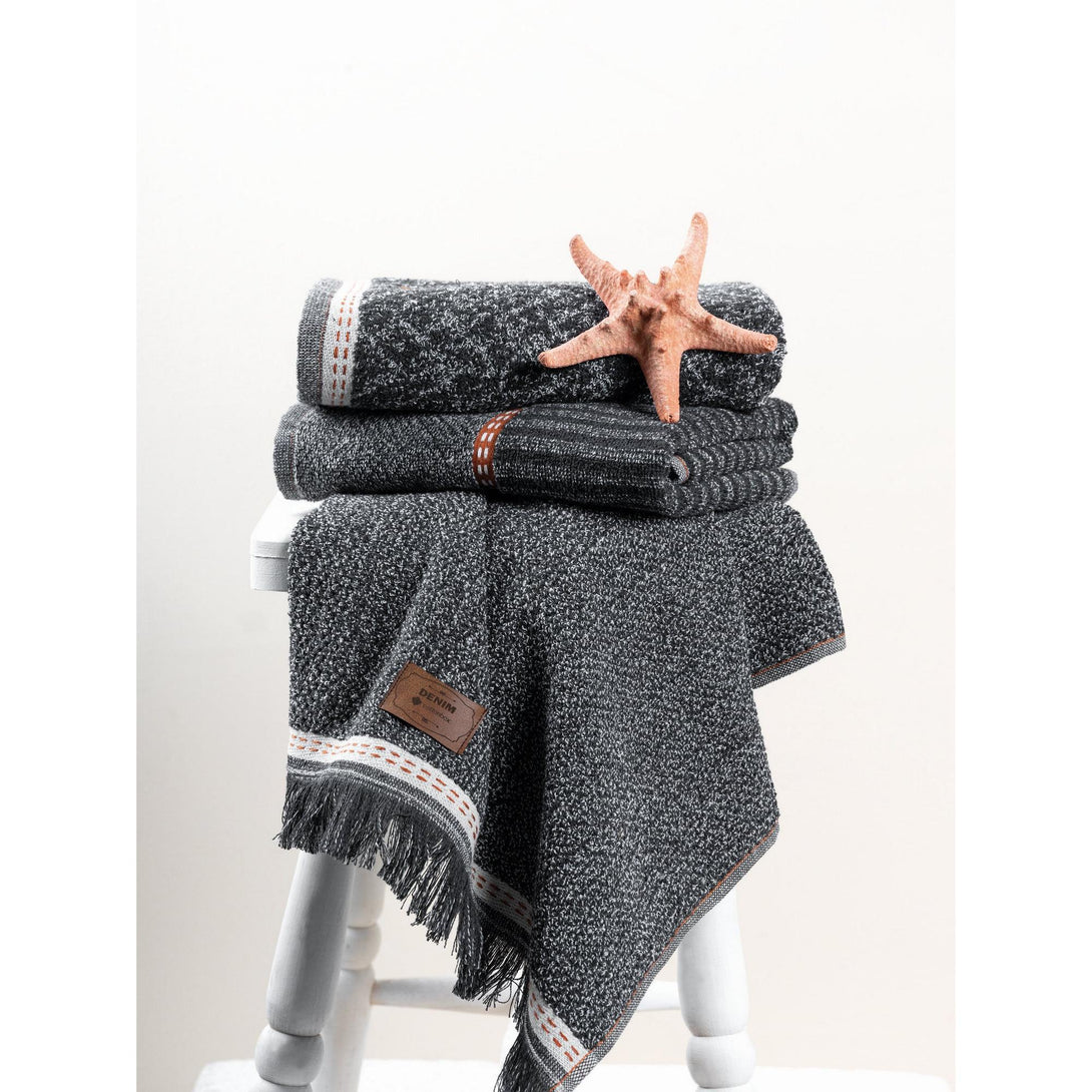 Kéztörlő Szett (3 db) Denim - Antracit-VASBÚTOR