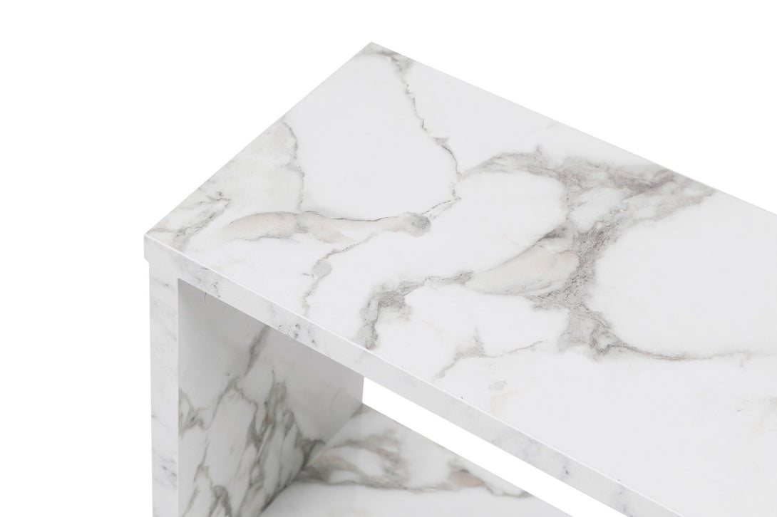 Kis asztal Life - Fehér, Marble-VASBÚTOR