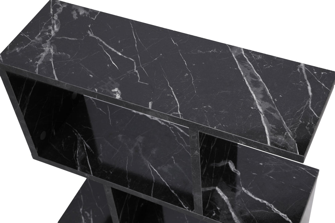 Kis asztal Life - Fekete, Marble-VASBÚTOR