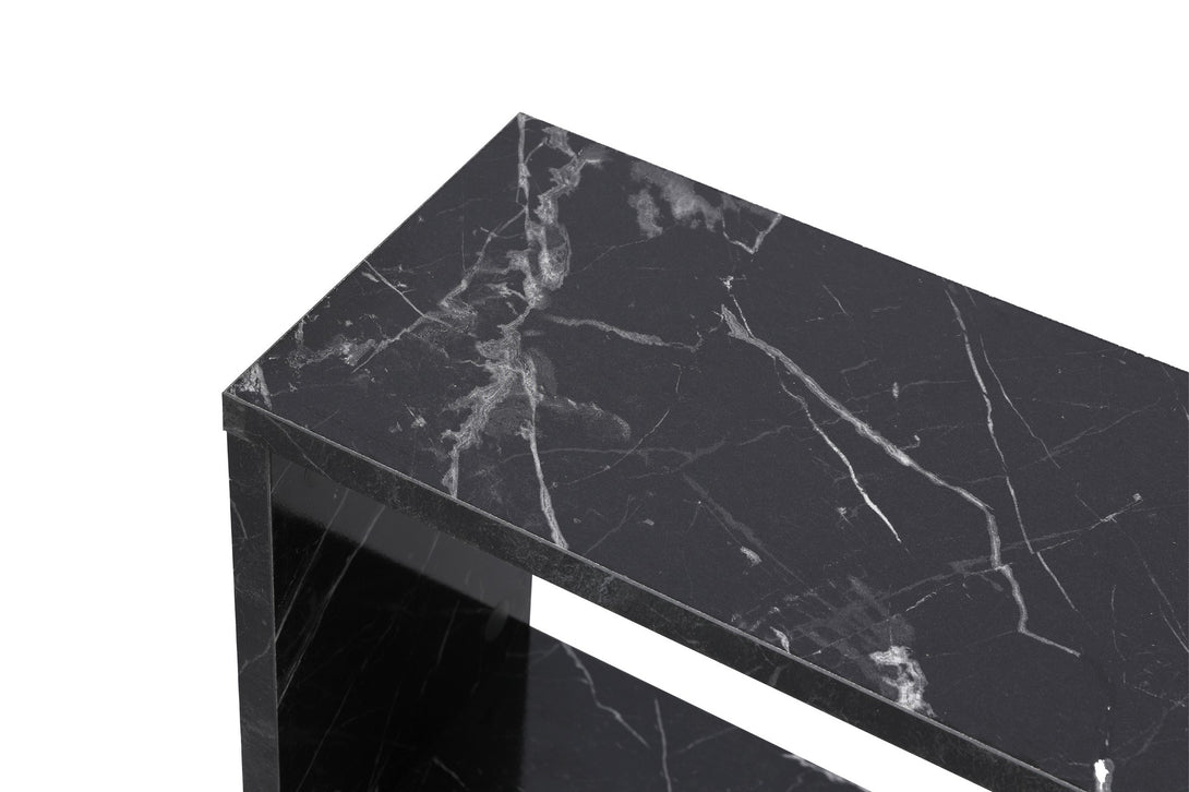 Kis asztal Life - Fekete, Marble-VASBÚTOR