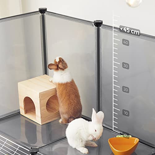 Kisállat járóka, moduláris kerítés tengerimalacoknak, rámpával, szürke-VASBÚTOR