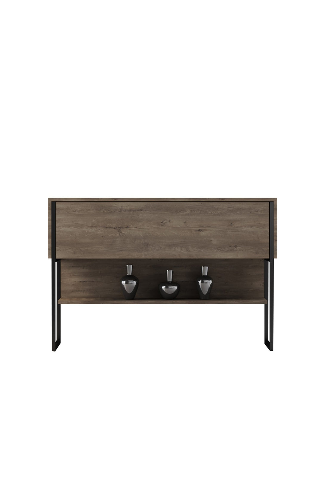 Komód Luxe - Black, Walnut-VASBÚTOR