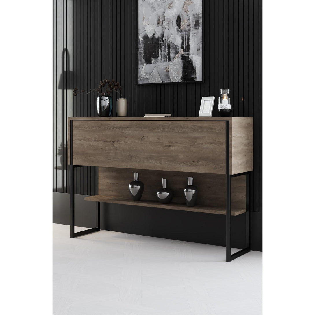 Komód Luxe - Black, Walnut-VASBÚTOR