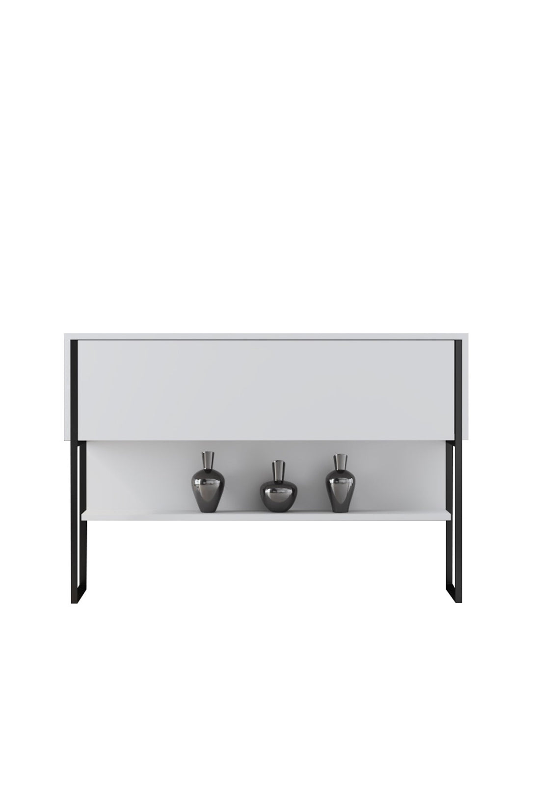 Komód Luxe - Black, White-VASBÚTOR