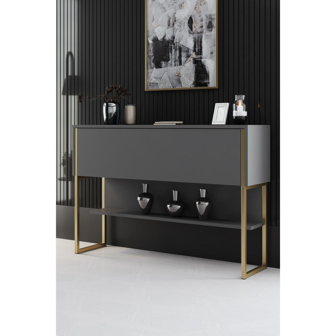 Komód Luxe - Gold, Anthracite-VASBÚTOR