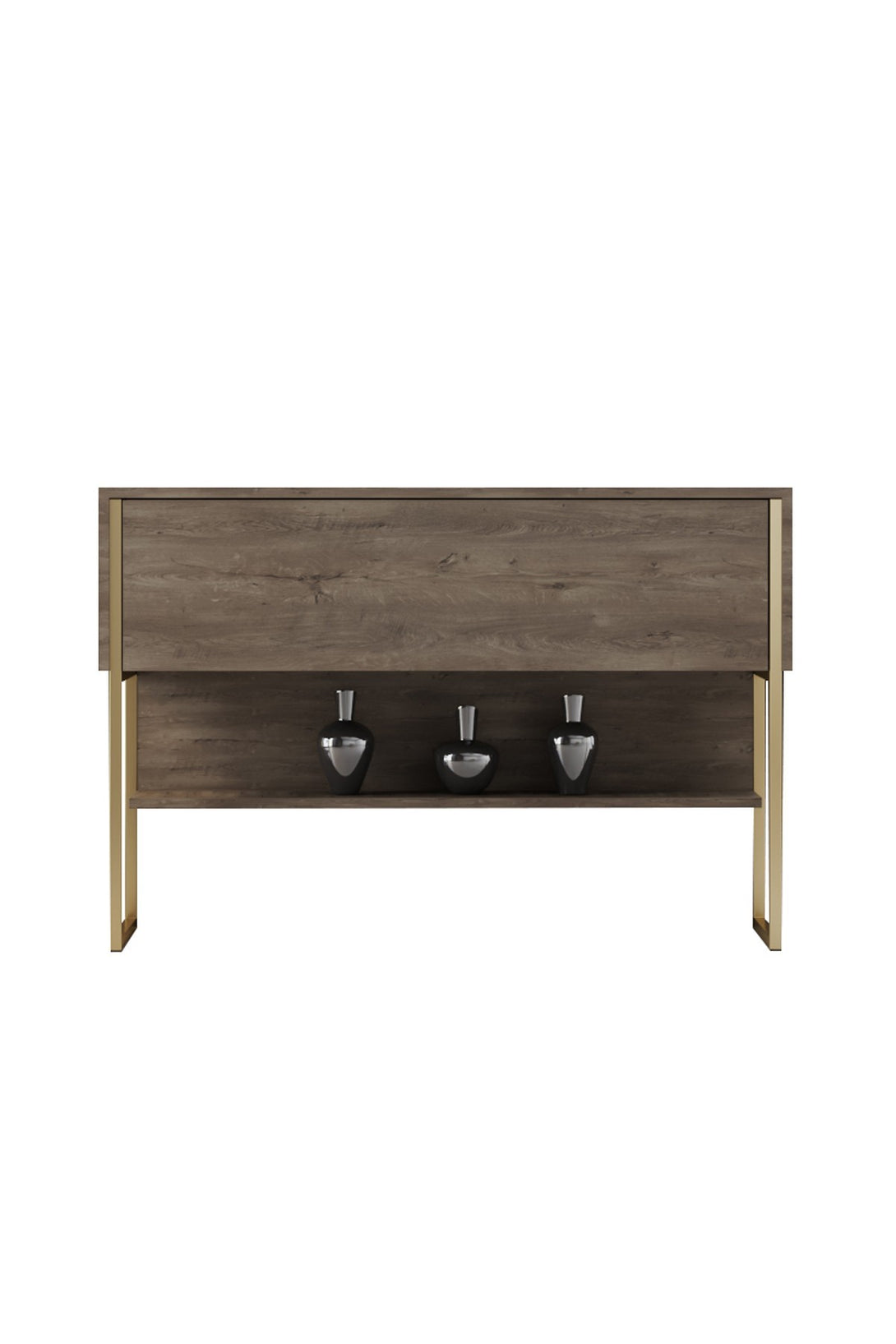 Komód Luxe - Gold, Walnut-VASBÚTOR