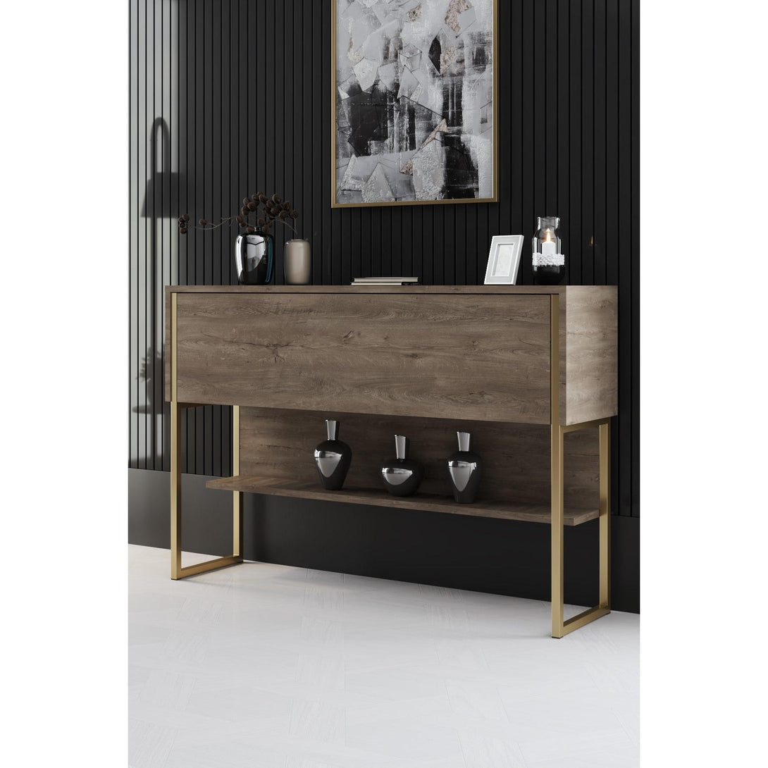 Komód Luxe - Gold, Walnut-VASBÚTOR