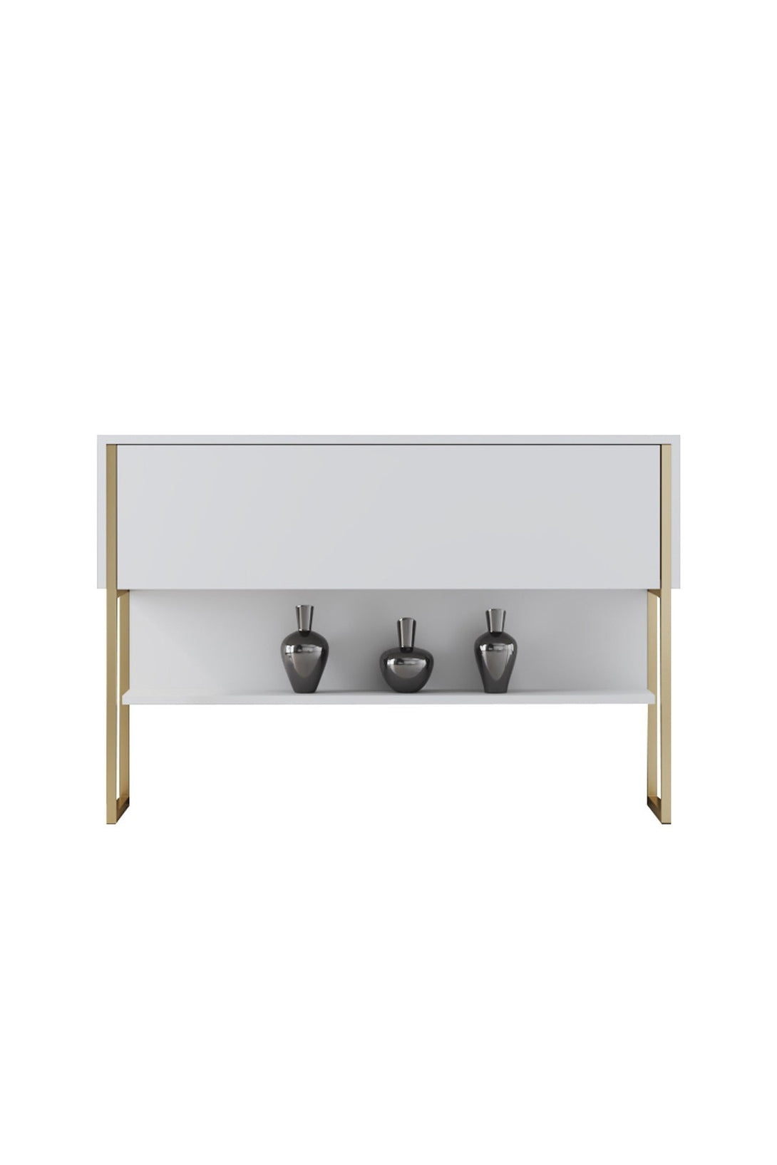 Komód Luxe - Gold, White-VASBÚTOR