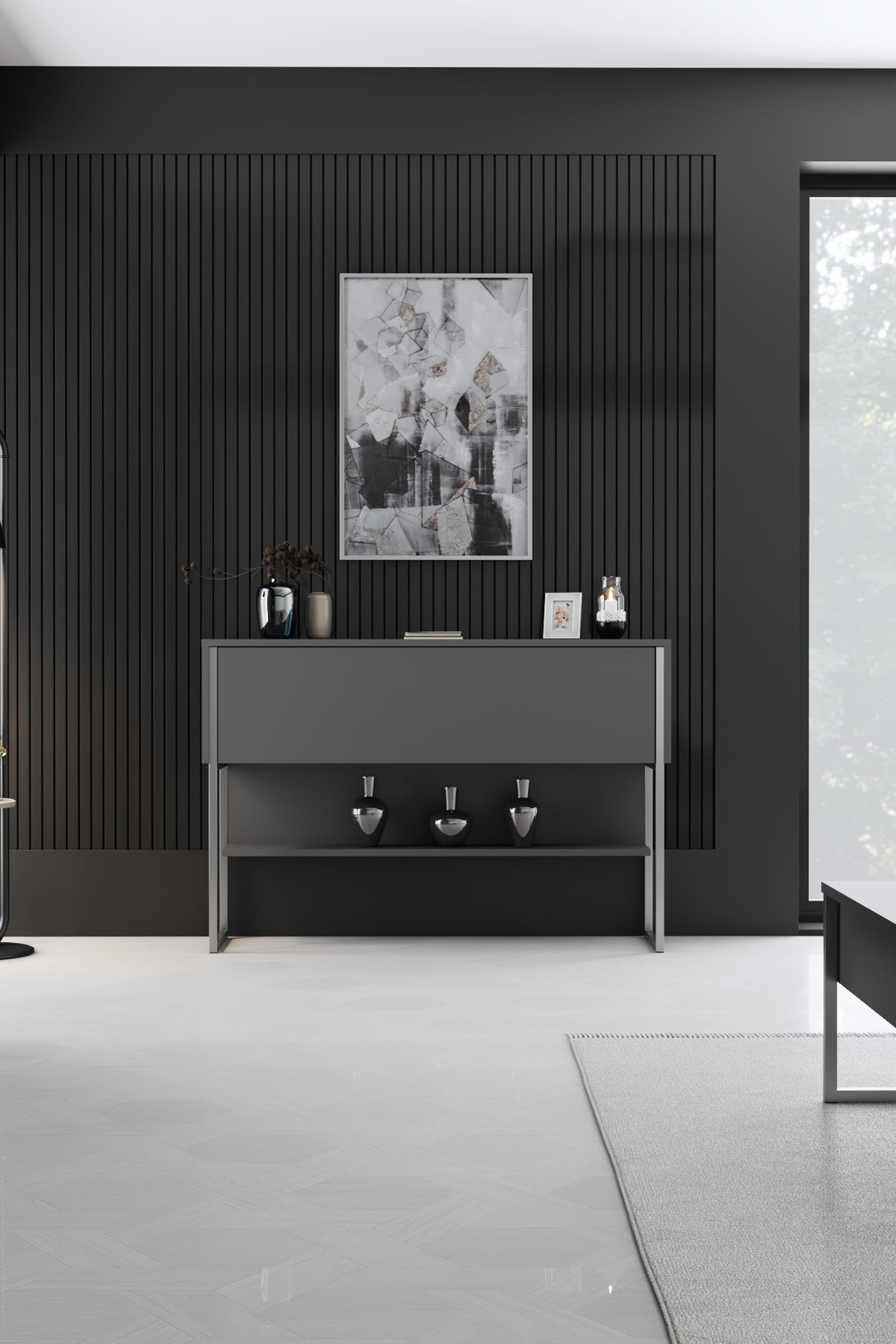 Komód Luxe - Silver, Anthracite-VASBÚTOR