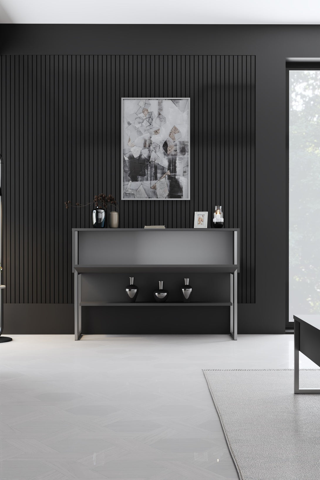 Komód Luxe - Silver, Anthracite-VASBÚTOR