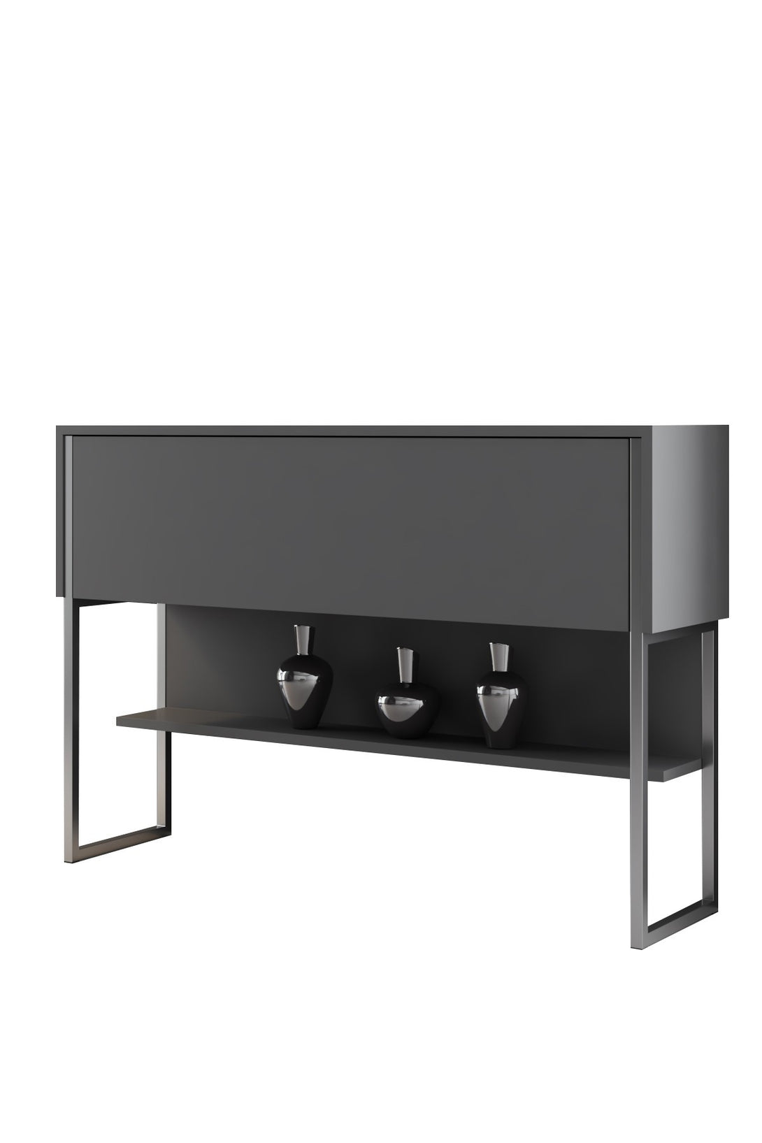 Komód Luxe - Silver, Anthracite-VASBÚTOR
