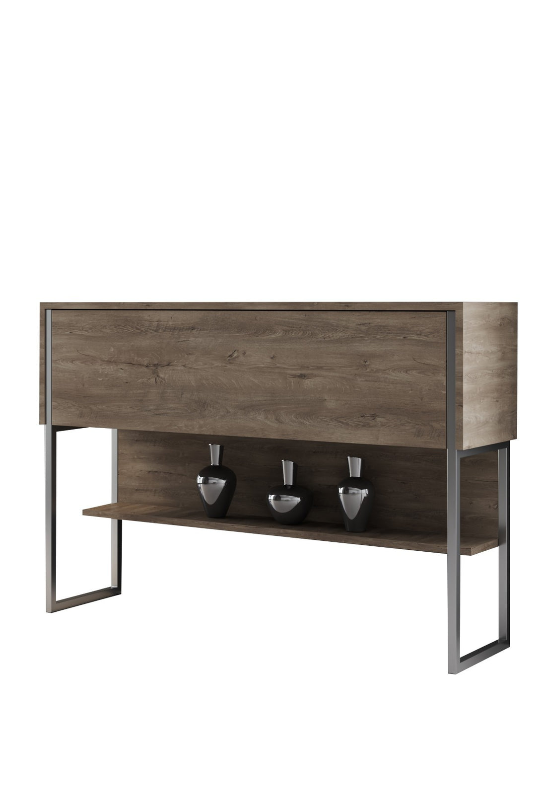 Komód Luxe - Silver, Walnut-VASBÚTOR