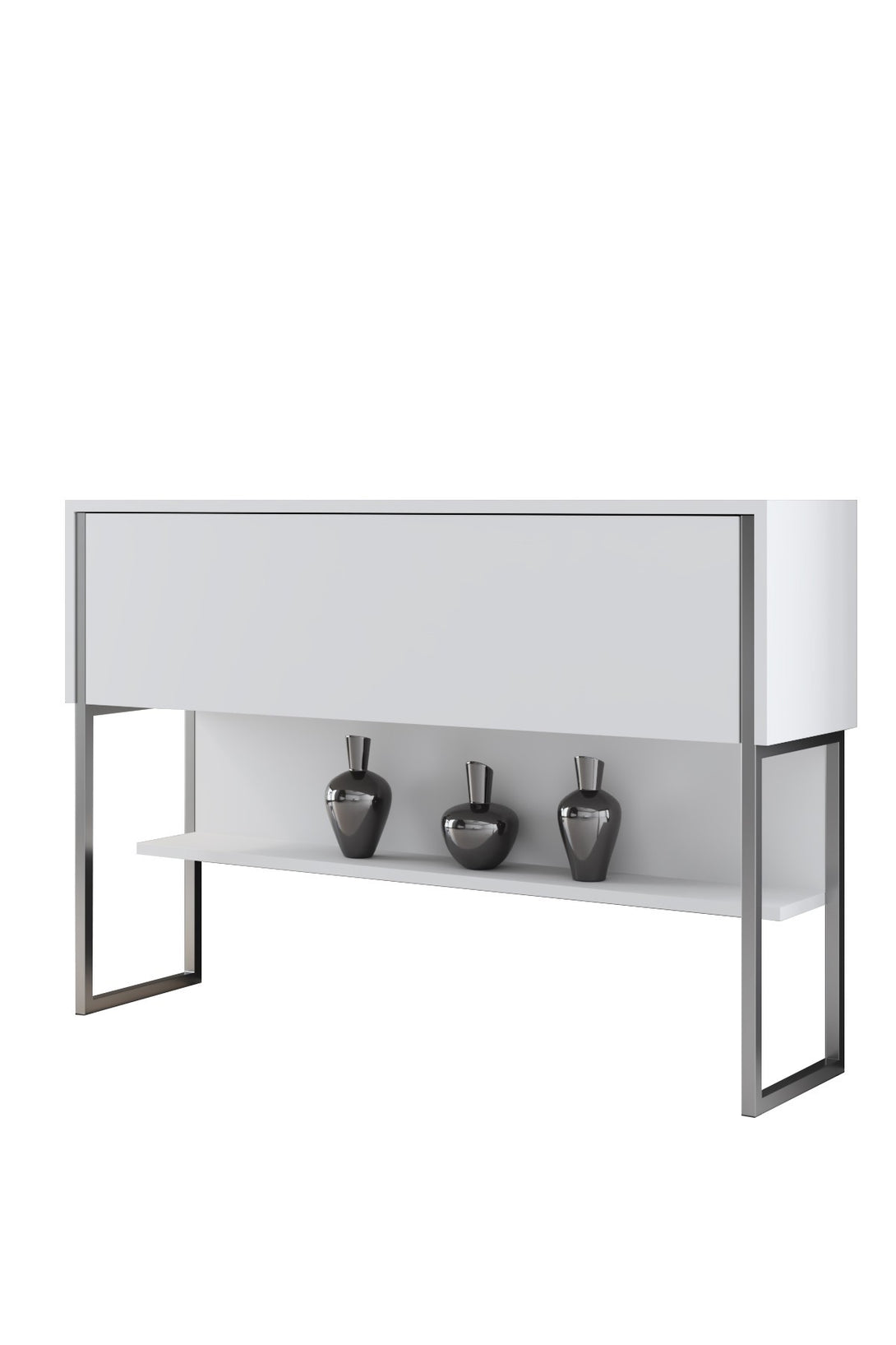 Komód Luxe - Silver, White-VASBÚTOR