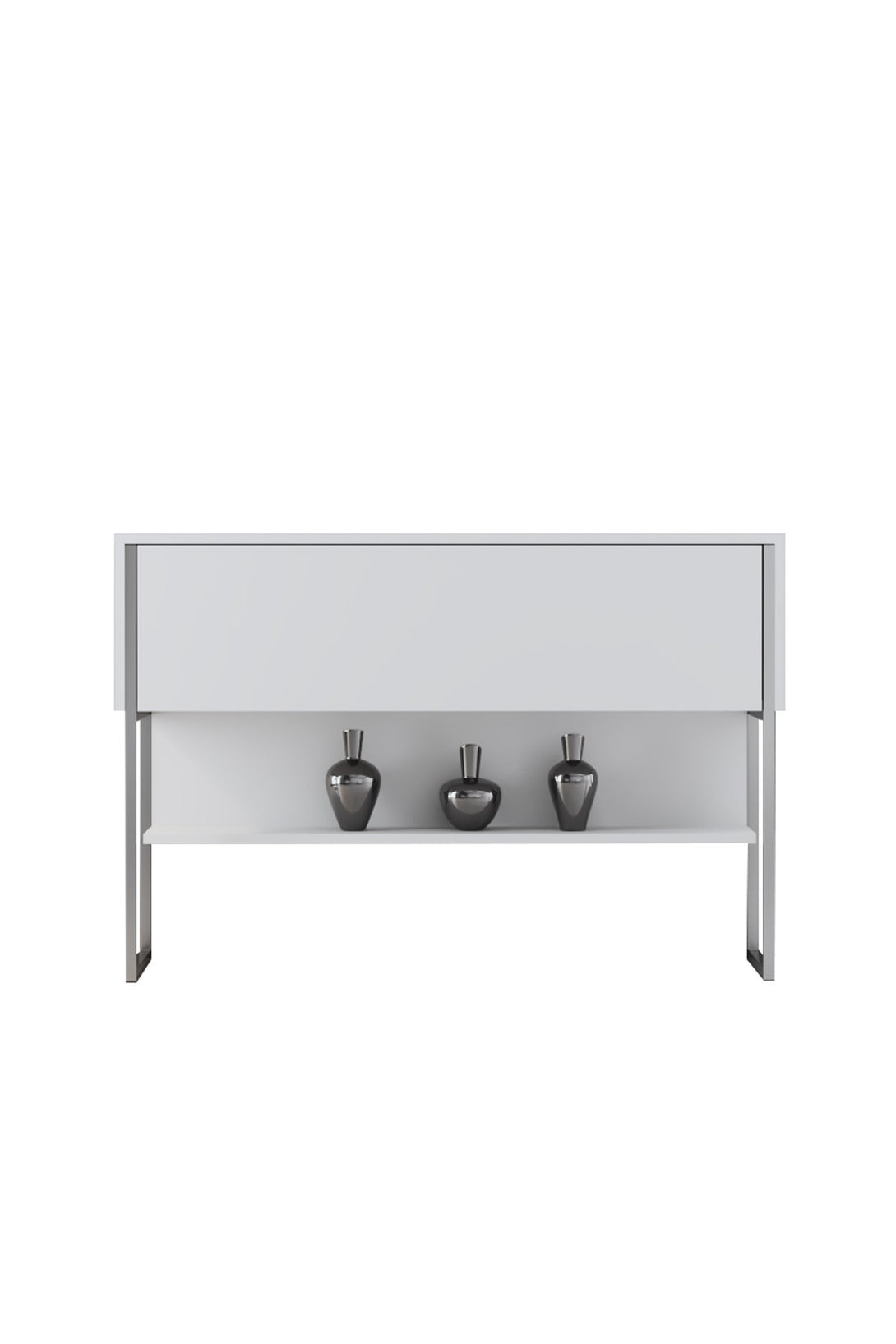 Komód Luxe - Silver, White-VASBÚTOR