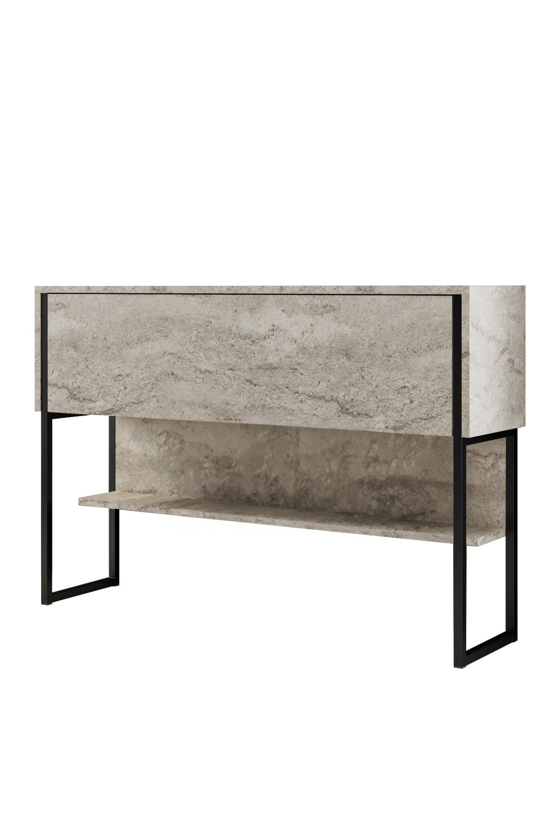 Komód Luxe - Travertine, Black-VASBÚTOR