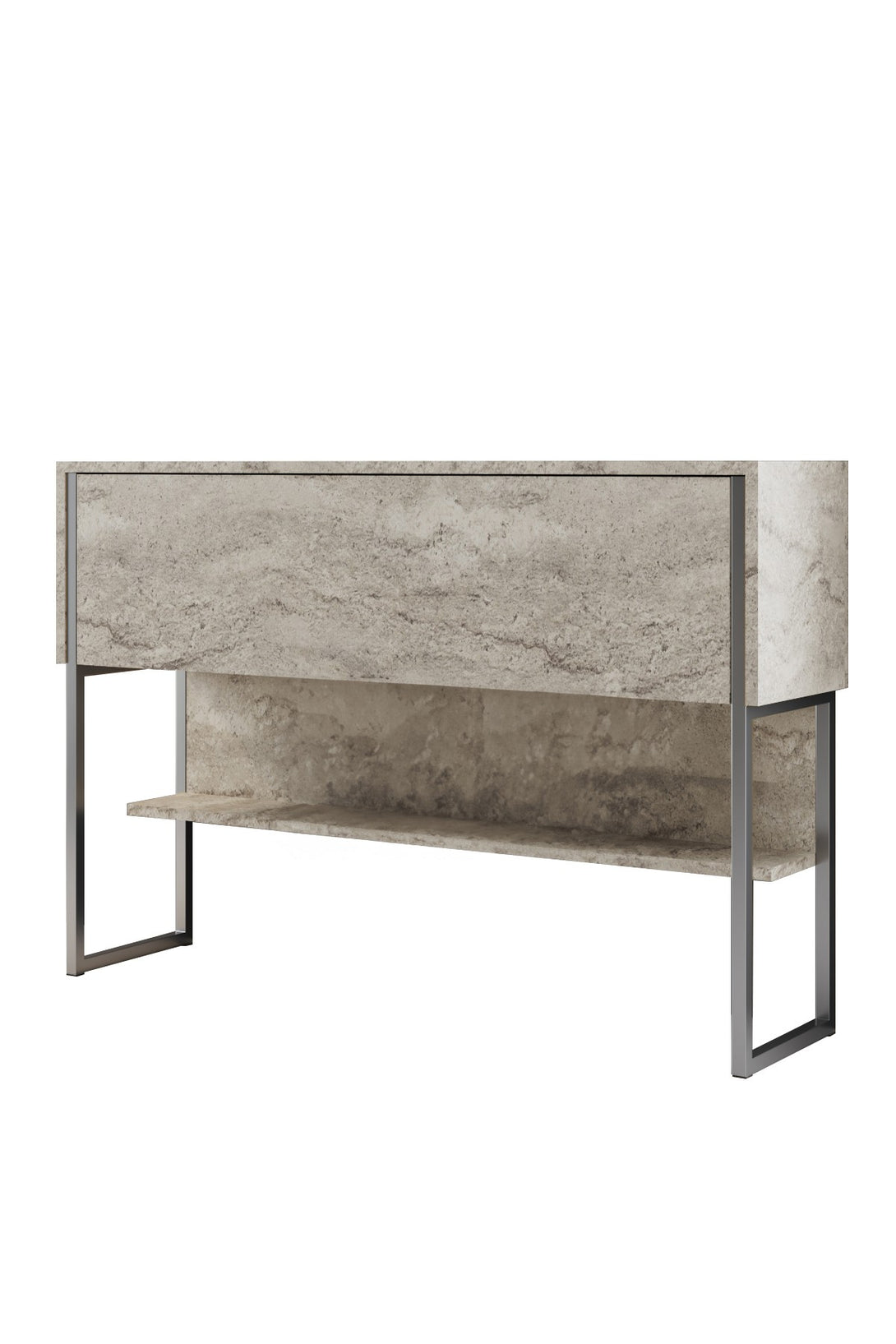 Komód Luxe - Travertine, Silver-VASBÚTOR