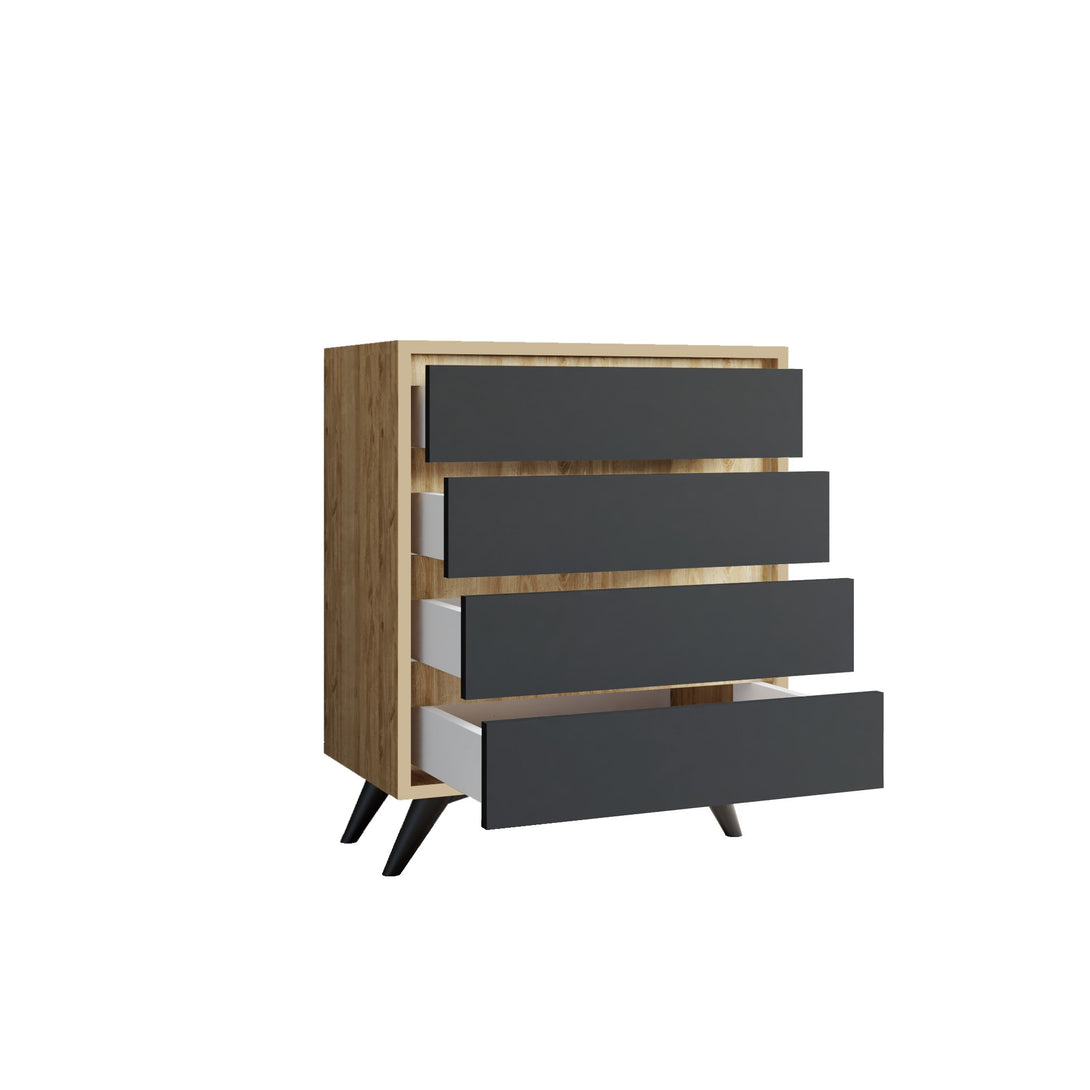 Komód Suvera - Oak, Anthracite-VASBÚTOR