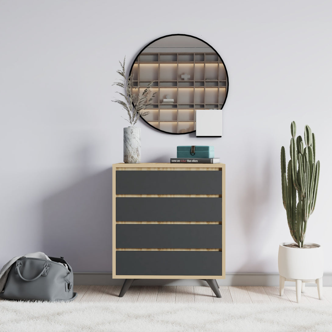 Komód Suvera - Oak, Anthracite-VASBÚTOR