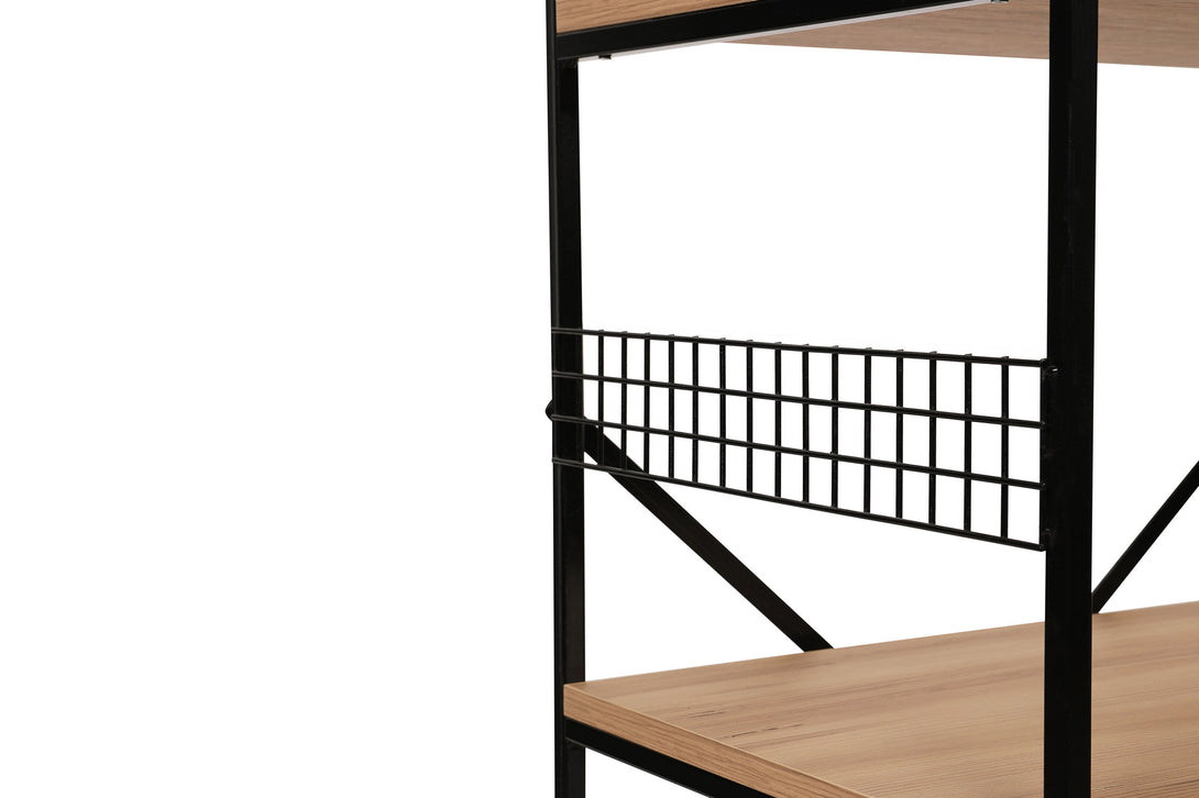 Konyhai polc Anemon 124x60x45 cm - Fekete, Pine-VASBÚTOR