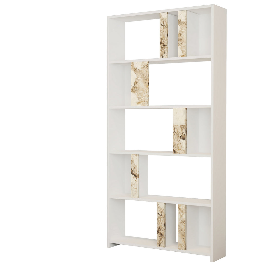 Könyvespolc Lima - Fehér Marble-VASBÚTOR
