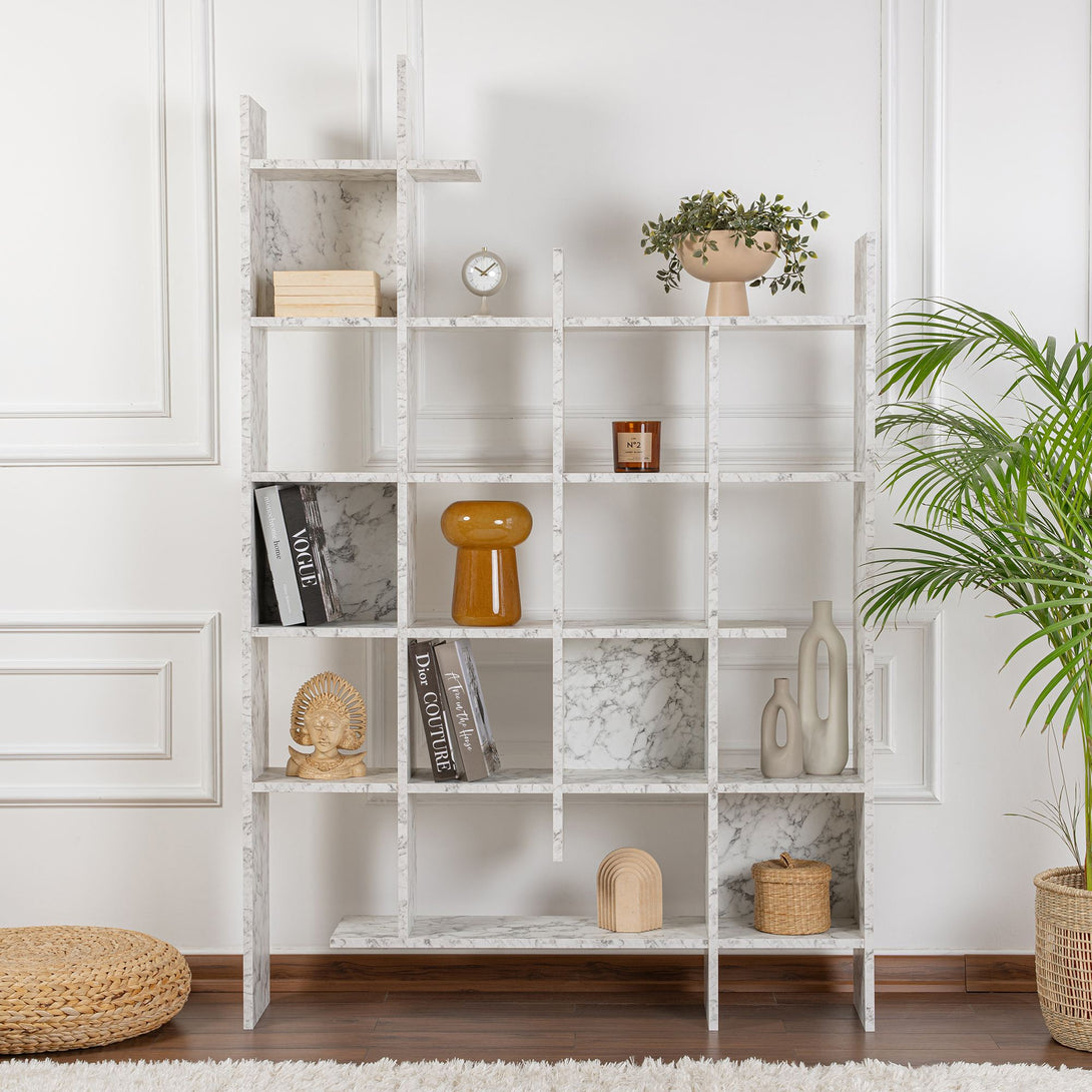 Könyvespolc Manco - Carrara Marble-VASBÚTOR