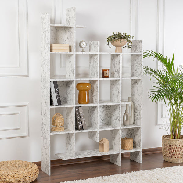 Könyvespolc Manco - Carrara Marble-VASBÚTOR