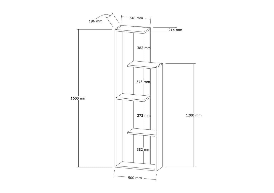 Könyvespolc Wand 160x50x19,6 cm - Walnut-VASBÚTOR