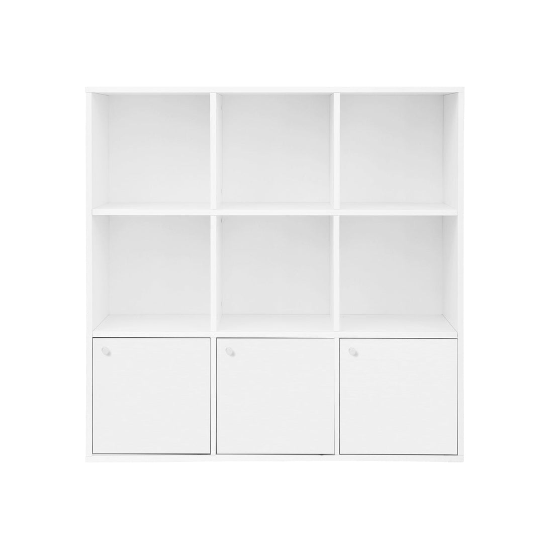 Könyvespolc, szabadon álló polc, 97,5 x 97,5 x 30 cm, fehér-VASBÚTOR