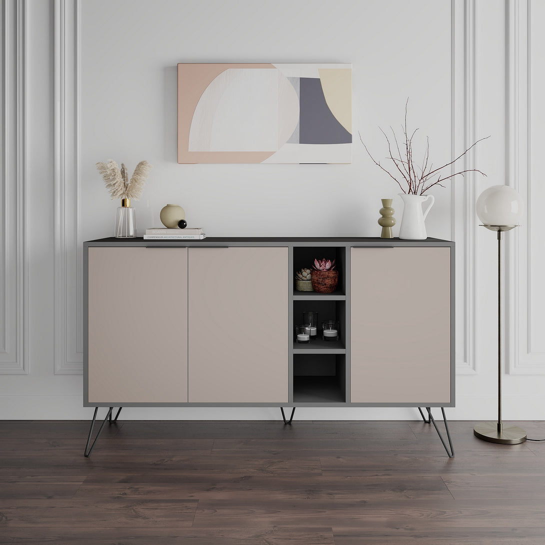 Konzolasztal Clara Console - Antracit, Light Mocha-VASBÚTOR