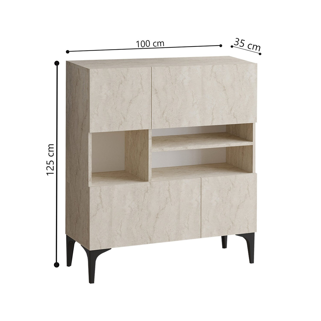 Konzolasztal Krista - Travertine-VASBÚTOR