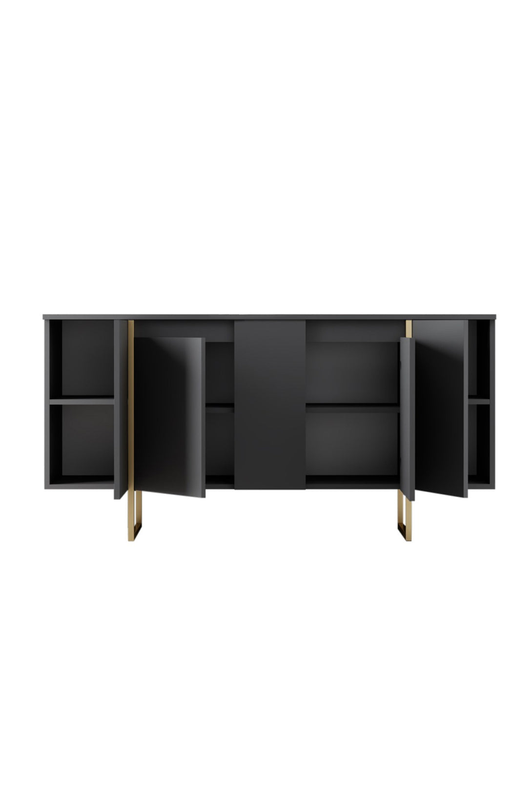 Konzolasztal Luxe - Anthracite, Gold-VASBÚTOR