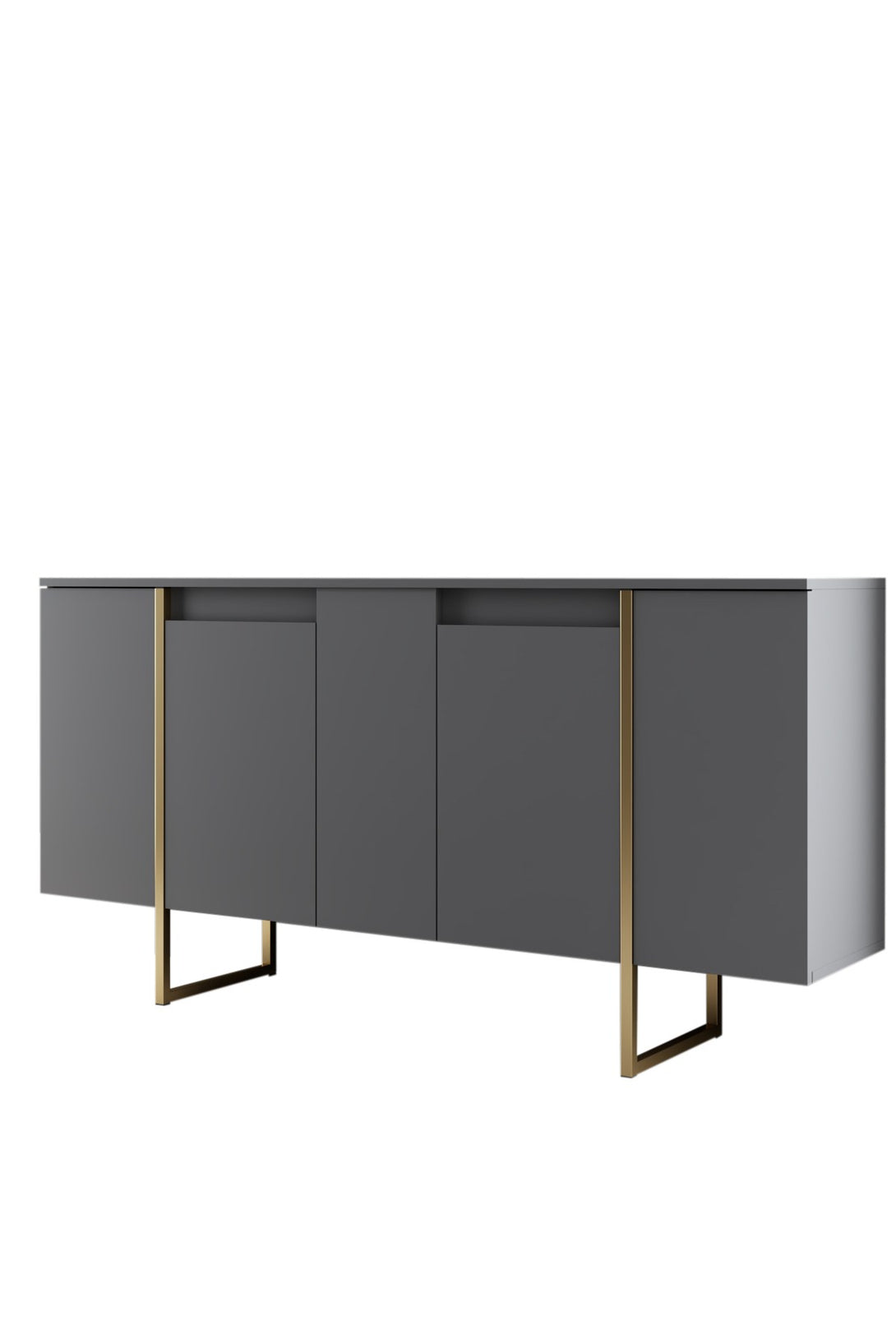 Konzolasztal Luxe - Anthracite, Gold-VASBÚTOR