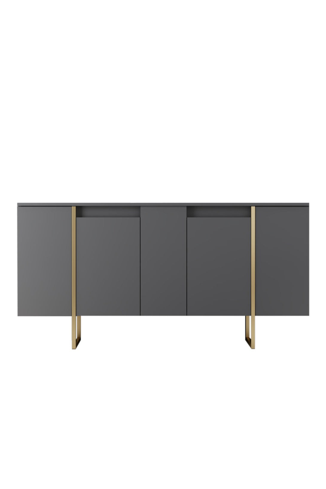 Konzolasztal Luxe - Anthracite, Gold-VASBÚTOR