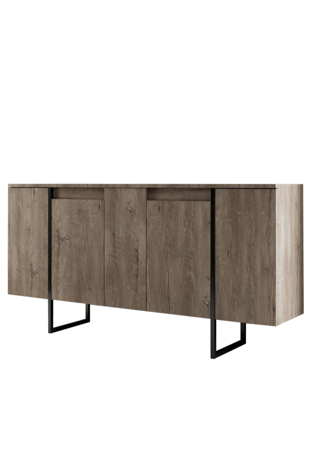 Konzolasztal Luxe - Walnut, Black-VASBÚTOR