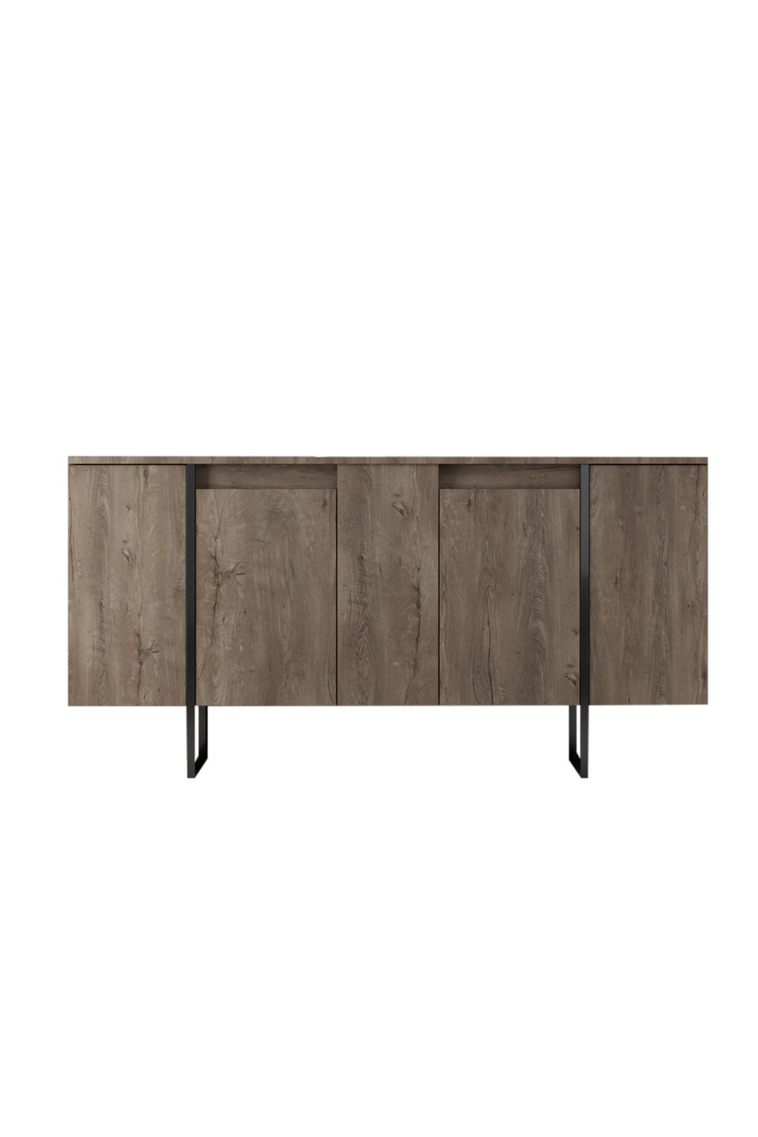 Konzolasztal Luxe - Walnut, Black-VASBÚTOR