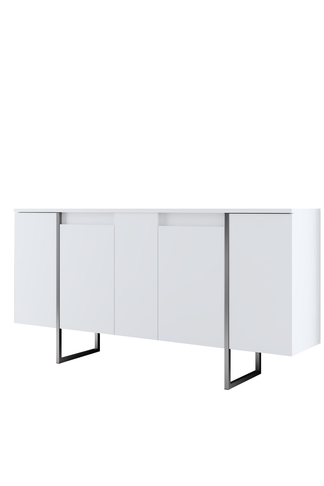 Konzolasztal Luxe - White, Silver-VASBÚTOR