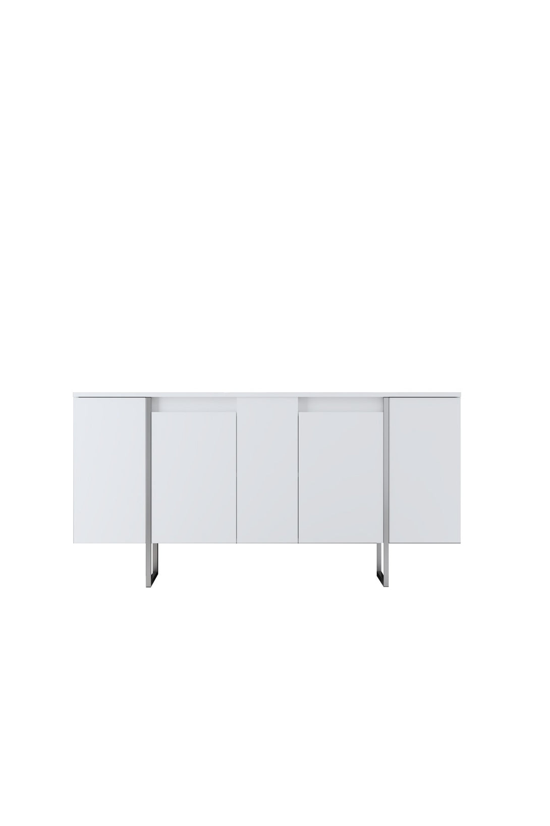 Konzolasztal Luxe - White, Silver-VASBÚTOR