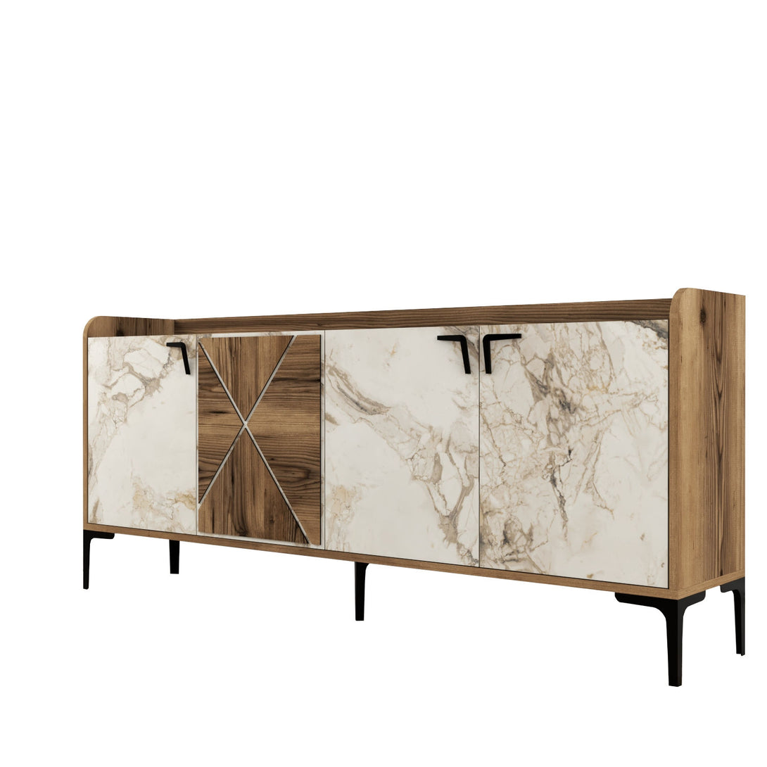 Konzolasztal Venedik - Diós, Fehér Marble-VASBÚTOR