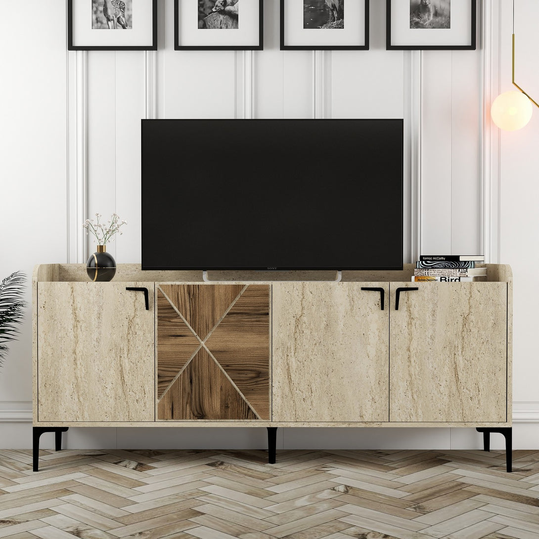 Konzolasztal Venedik - Diós, Travertine-VASBÚTOR