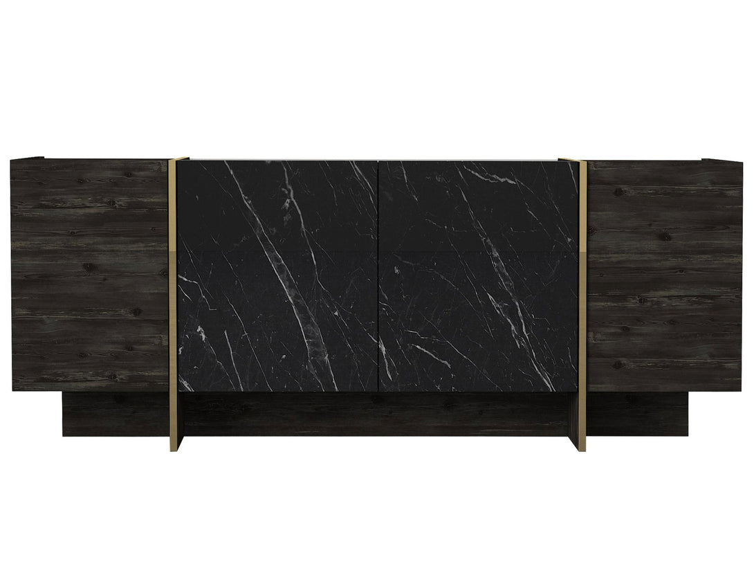 Konzolasztal Veyron - Black, Gold-VASBÚTOR