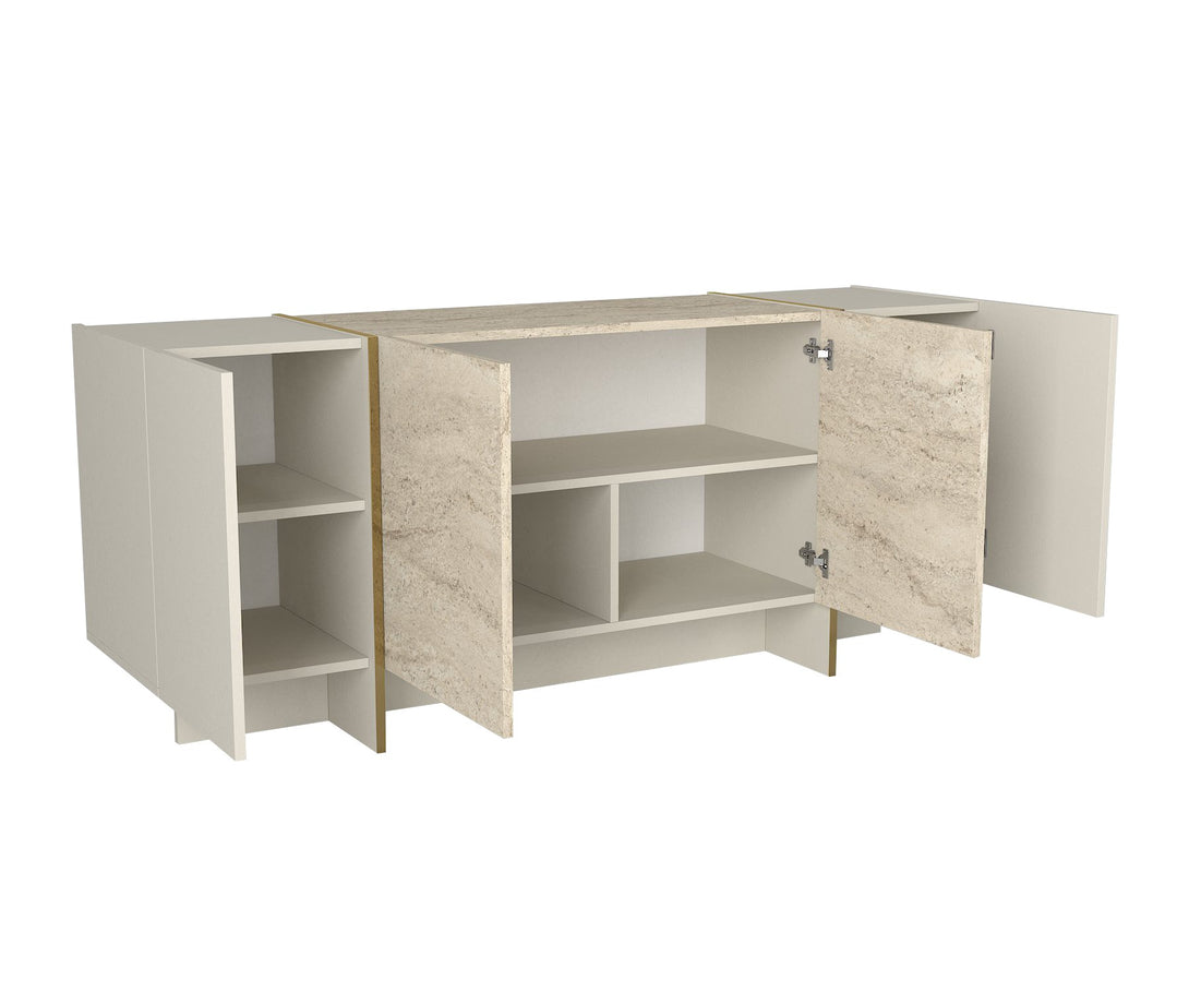 Konzolasztal Veyron - Travertine, Sandstone-VASBÚTOR