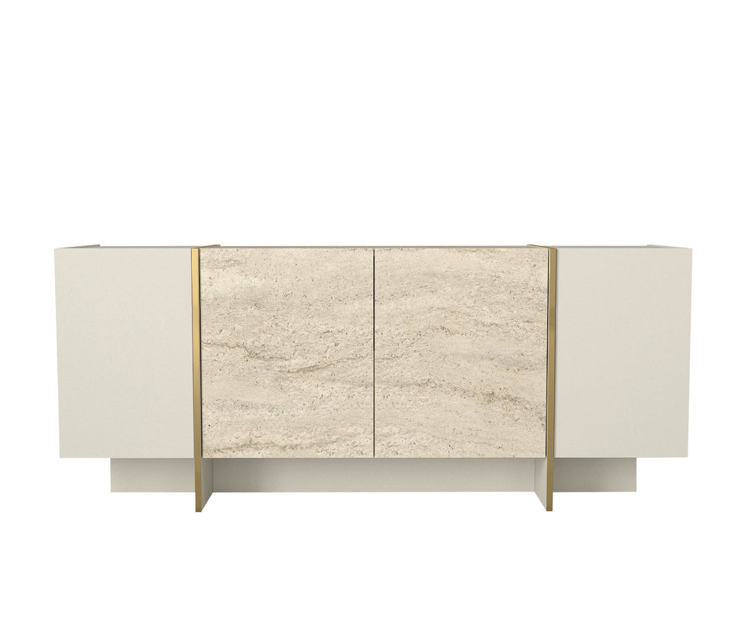 Konzolasztal Veyron - Travertine, Sandstone-VASBÚTOR