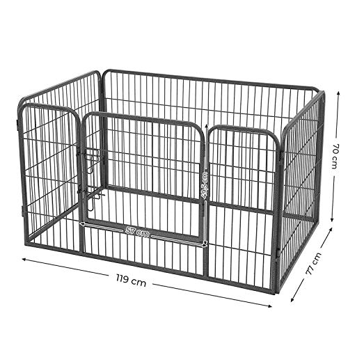 Kutya kennel, kutyaketrec ,4 részes szobakennel, szürke-VASBÚTOR