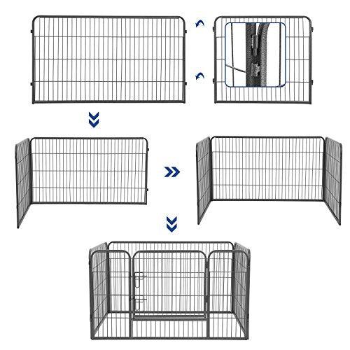Kutya kennel, kutyaketrec ,4 részes szobakennel, szürke-VASBÚTOR