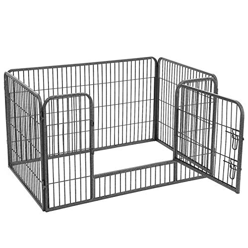 Kutya kennel, kutyaketrec ,4 részes szobakennel, szürke-VASBÚTOR